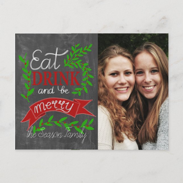 Iss, trinke und sei Merry Foto-Karte Postkarte (Vorderseite)