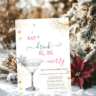 Iss und trinke und sei fröhlich Snowflake Cocktail Einladung