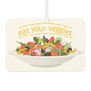 Iss Your Veggies Zitat frisch Salat Mix Schüssel g Autolufterfrischer