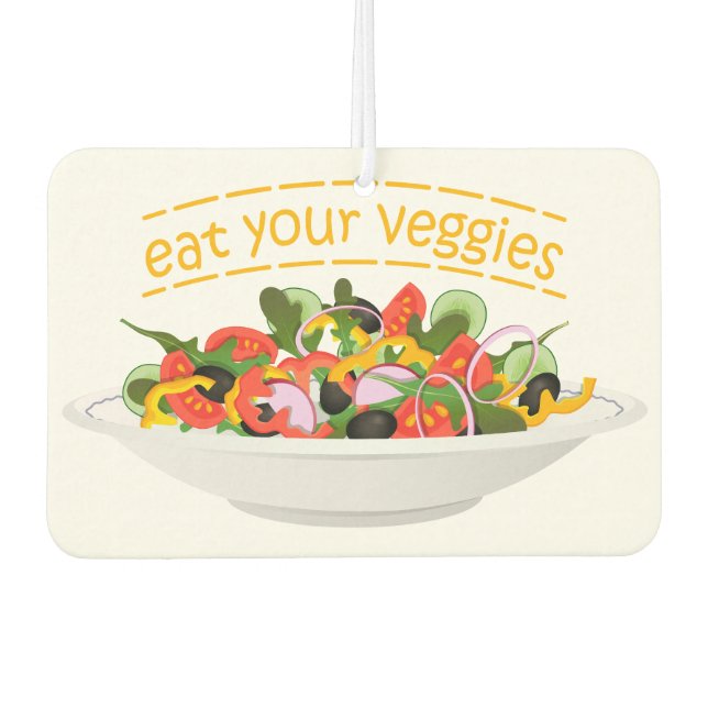 Iss Your Veggies Zitat frisch Salat Mix Schüssel g Autolufterfrischer (Vorderseite)