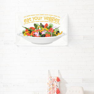Iss Your Veggies Zitat frisch Salat Mix Schüssel g Banner