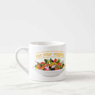 Iss Your Veggies Zitat frisch Salat Mix Schüssel g Espressotasse