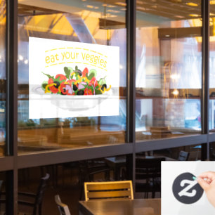 Iss Your Veggies Zitat frisch Salat Mix Schüssel g Fensteraufkleber