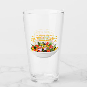 Iss Your Veggies Zitat frisch Salat Mix Schüssel g Glas