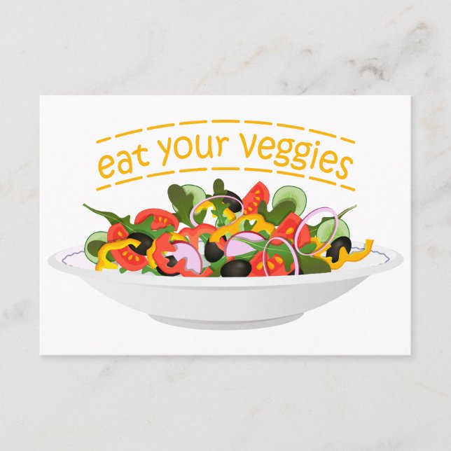 Iss Your Veggies Zitat frisch Salat Mix Schüssel g Hinweiskarte (Vorderseite)