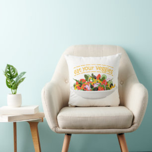 Iss Your Veggies Zitat frisch Salat Mix Schüssel g Kissen