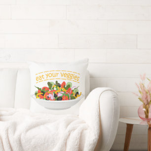 Iss Your Veggies Zitat frisch Salat Mix Schüssel g Kissen