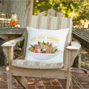 Iss Your Veggies Zitat frisch Salat Mix Schüssel g Kissen
