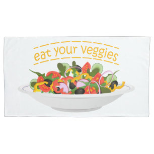 Iss Your Veggies Zitat frisch Salat Mix Schüssel g Kissenbezug
