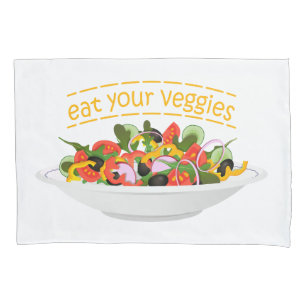 Iss Your Veggies Zitat frisch Salat Mix Schüssel g Kissenbezug