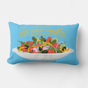Iss Your Veggies Zitat frisch Salat Mix Schüssel g Lendenkissen