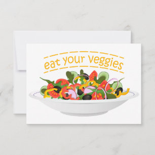 Iss Your Veggies Zitat frisch Salat Mix Schüssel g Mitteilungskarte