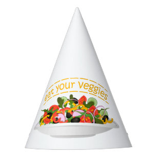 Iss Your Veggies Zitat frisch Salat Mix Schüssel g Partyhütchen