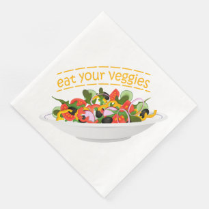 Iss Your Veggies Zitat frisch Salat Mix Schüssel g Serviette