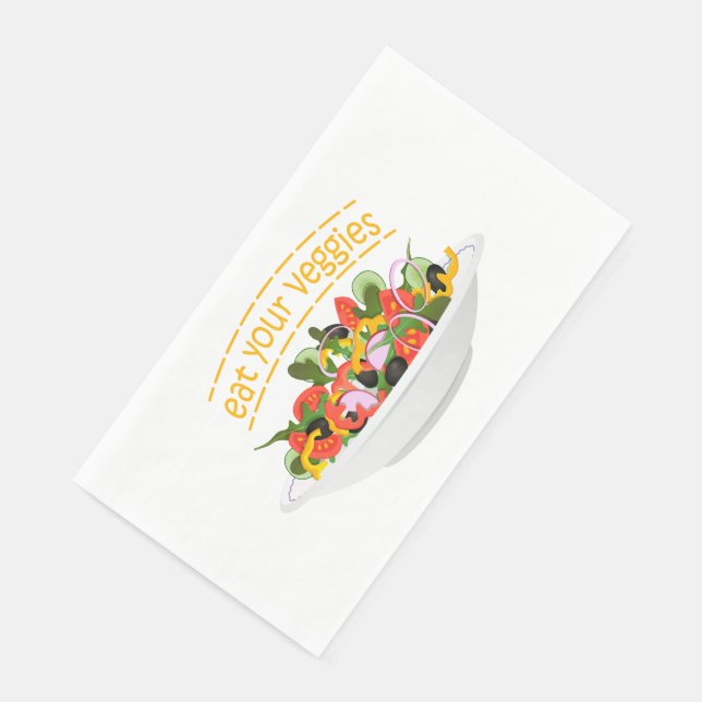 Iss Your Veggies Zitat frisch Salat Mix Schüssel g Serviette (Ecke)