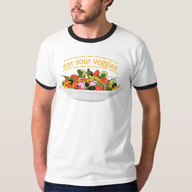 Iss Your Veggies Zitat frisch Salat Mix Schüssel g T-Shirt (Vorderseite)