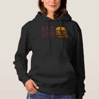 Iss zu leben, um zu essen Hamburger Feinschmecker Hoodie
