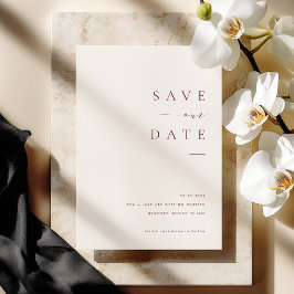 ISSA Bugundy Elegant Save the Date Photo Invite Einladung