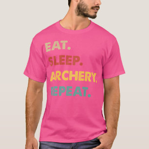 Issen Schlafen Bogenschießen Wiederholen Lustiger  T-Shirt