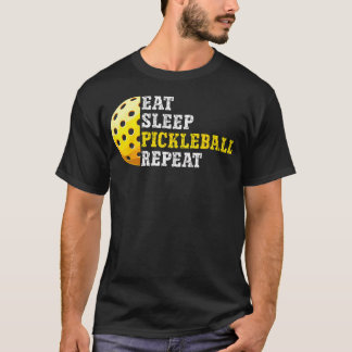 Issen Schlafen Pickleball Wiederholen Lustiges Pic T-Shirt