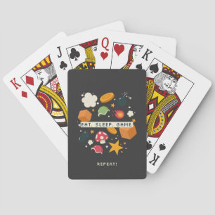 Issen. Schlafen. Spielen. Wiederholen. Spielkarten