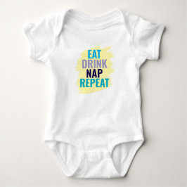 Issen Trinken Schlafen und Wiederholen Baby Strampler