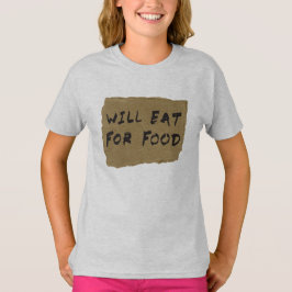 Isst für Nahrungsmittelpappzeichen T-Shirt