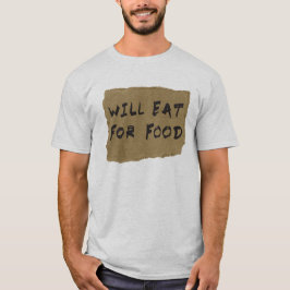 Isst für Nahrungsmittelpappzeichen T-Shirt