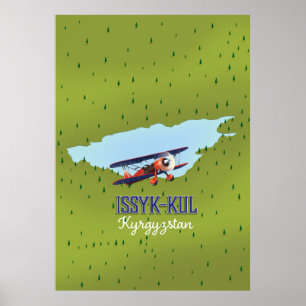 Issyk-Kul Kirgisistan See Reise Poster Kunst.