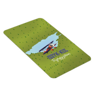 Issyk-Kul Kirgisistan See Reise Poster Kunst. Magnet