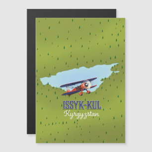 Issyk-Kul Kirgisistan See Reiseplakat Kunst. Magnetkarte