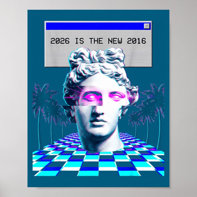 Ist 2016 Vaporwave Glitch Statue Ästhetik Poster (Vorne)