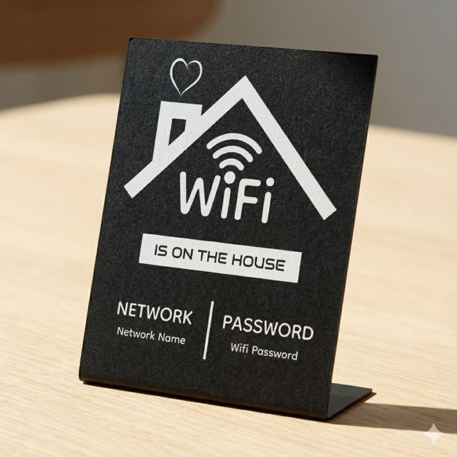 Ist auf dem Haus WiFi Password Pedestal-Schild Sockelschild (Von Creator hochgeladen)