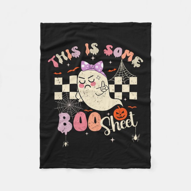 Ist Boo Sheet Niedlich Ghost Retro Halloween Kostü Fleecedecke (Vorderseite)