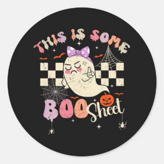 Ist Boo Sheet Niedlich Ghost Retro Halloween Kostü Runder Aufkleber