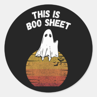 Ist Bootblatt Ghost Retro Halloween leichtes Kostü Runder Aufkleber