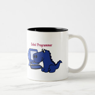 IST COBOL-Programmierer-Dinosaurier-Tasse Zweifarbige Tasse