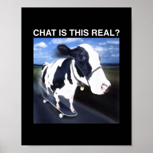 Ist das echtes Skateboarding-Rind Lustiges Meme Poster