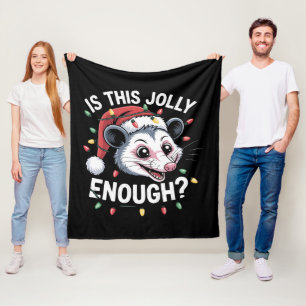 Ist das fröhlich genug? Weihnachtsopossum sarkasti Fleecedecke