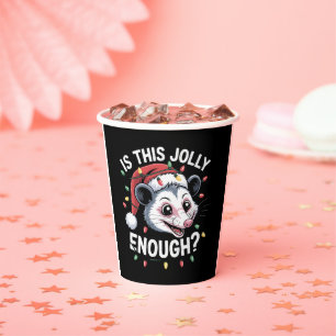 Ist das fröhlich genug? Weihnachtsopossum sarkasti Pappbecher
