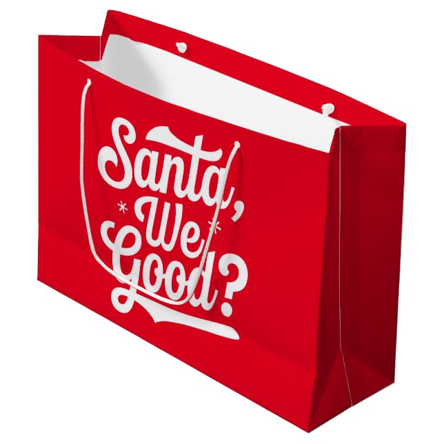 Ist das gut? Weihnachtsgeschenk für ihn für sie Große Geschenktüte (Vorderseite Schrägansicht)
