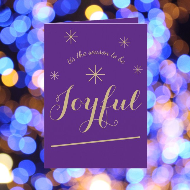 "ist die Jahreszeit, um fröhlich zu sein" Lila Wei Karte (Give the gift of Joy to someone you care about with this uplifting card.)