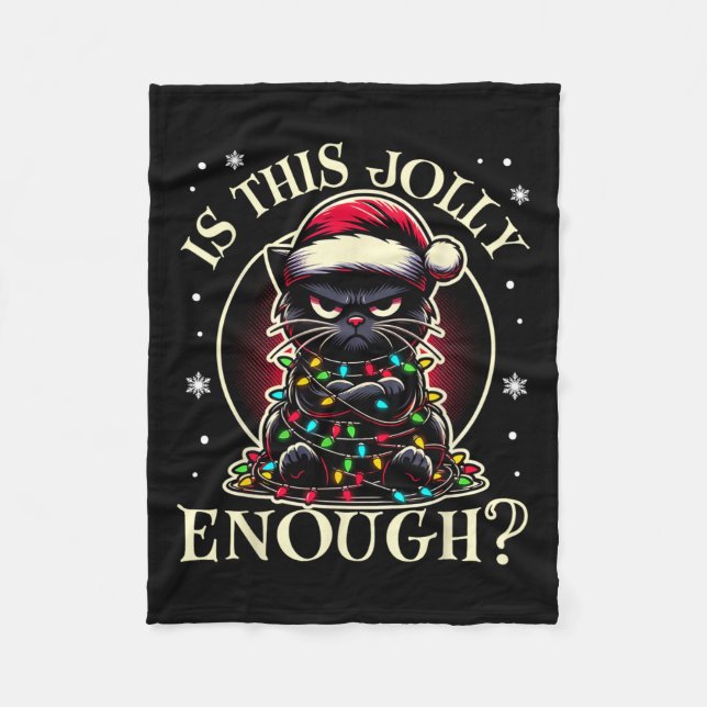 Ist dieser Jolly genug lustige schwarze Katze Weih Fleecedecke (Vorderseite)