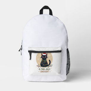 Ist dieser lustige schwarze Katzen-Weihnachtsbaum Bedruckter Rucksack