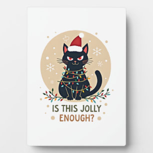 Ist dieser lustige schwarze Katzen-Weihnachtsbaum  Fotoplatte