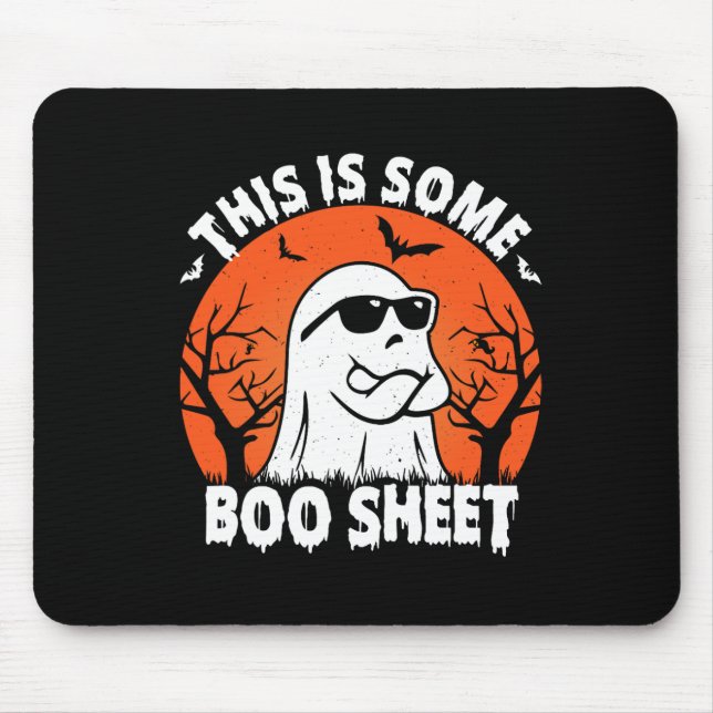 Ist ein Boo Sheet Ghost Retro Funny Halloween Mousepad (Vorne)