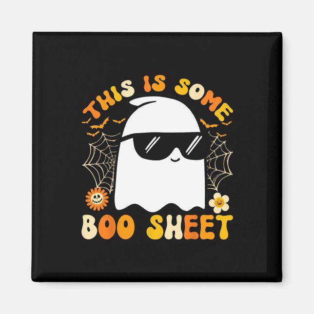 Ist ein Bootsheet Halloween Ghost Funny Cool Men W Magnet (Vorne)