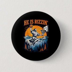 Ist er Rizzin Jesus Basketball Christlich Button
