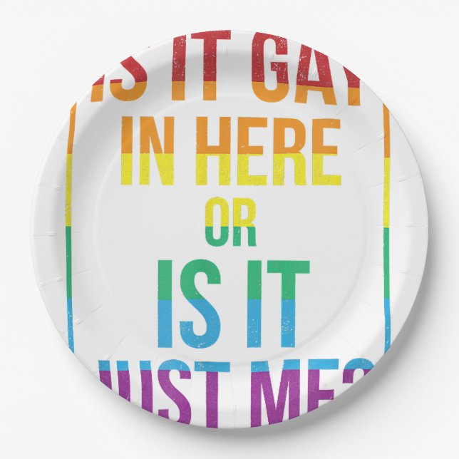 Ist es hier schwul oder ist es nur ich LGBT-Gay-Ge Pappteller (Vorderseite)