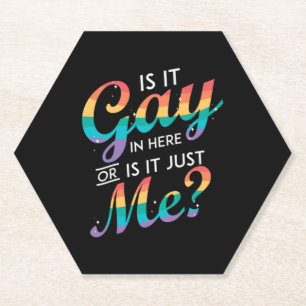 Ist es hier schwul oder ist es nur ich LGBT Rainbo Untersetzer